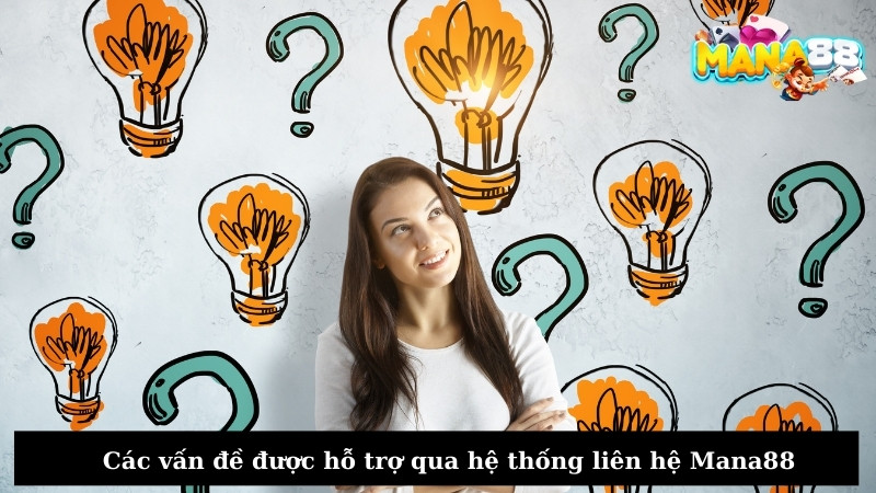 Các vấn đề được hỗ trợ qua hệ thống liên hệ Mana88